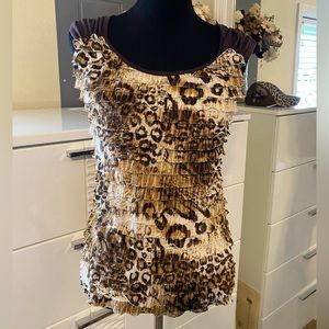 Leopard print blouse NWOT